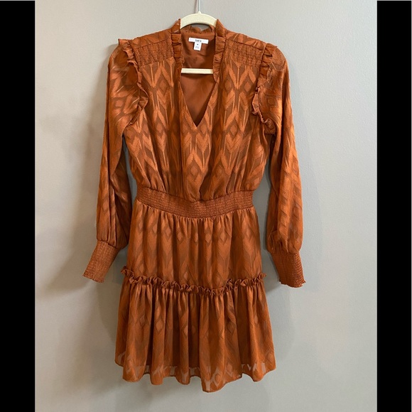 NWOT bar III Rust Orange Tiered Dress - Picture 1 of 5